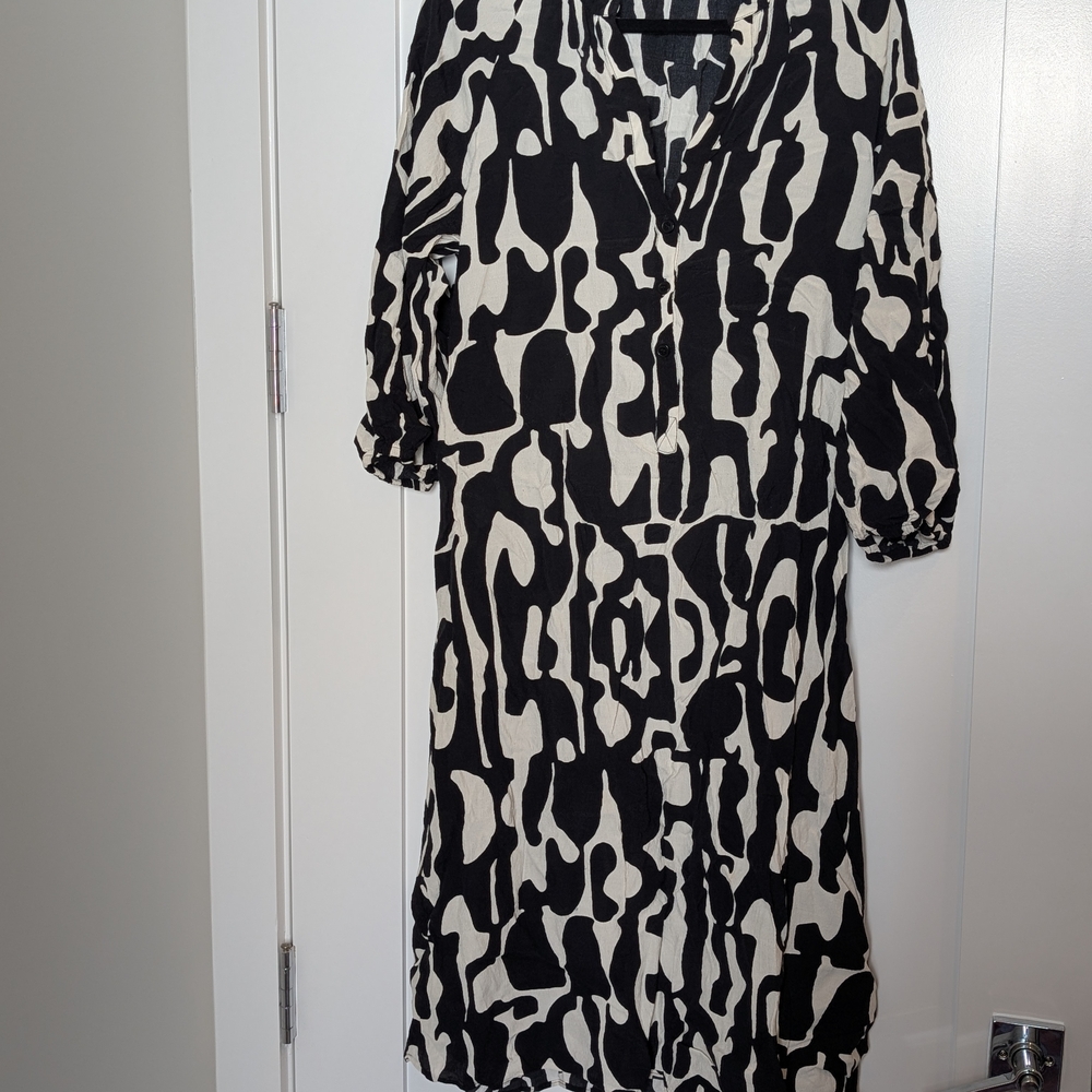Zara Black and White Maxi Dress